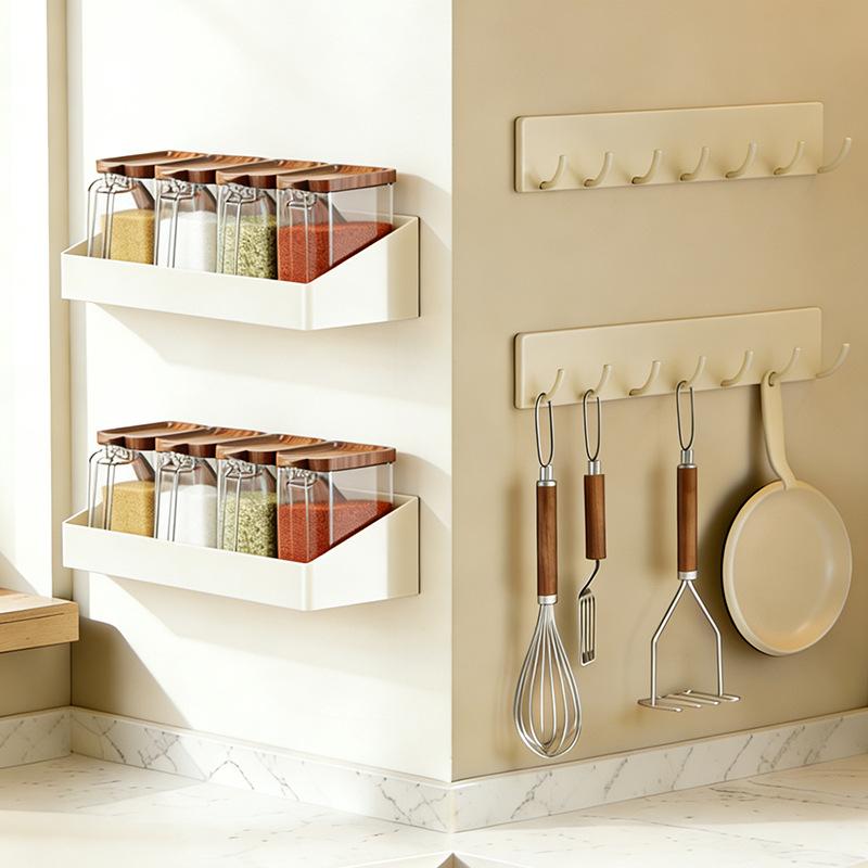 Kitchen Non-drilling Magnetic Hook Door Rear Hook for Hanging Spatulas and Spoons - Seamless Wall-mounted Storage Rack