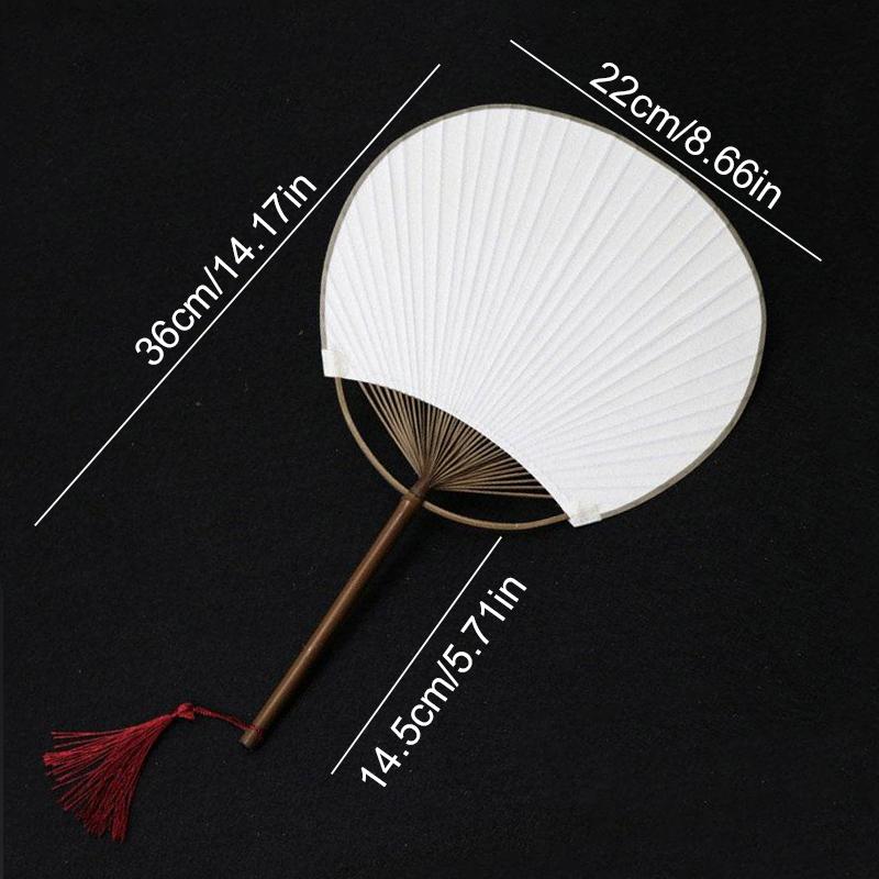 Elegant and Unique Traditional Plain Fan DIY Art Hand Drawn Circular Square High-end Rice Paper