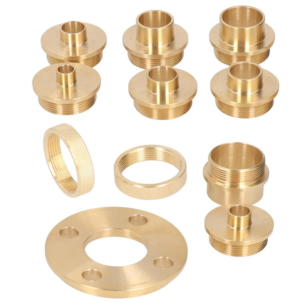 11Pcs/Set Brass Template Router Guides Kit with Lock Nut Adapter Router Accessory Router Kit Router for Templates