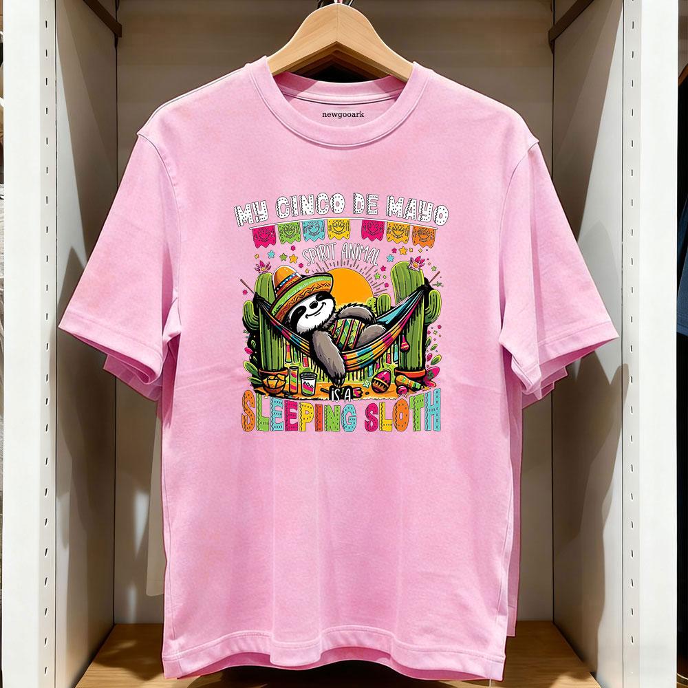 My Cinco de Mayo Spirit Animal Sloth Mexican Funny Mexican Sloth Animal TShirt Women Unisex Casual cotton printed t shirts Adult S