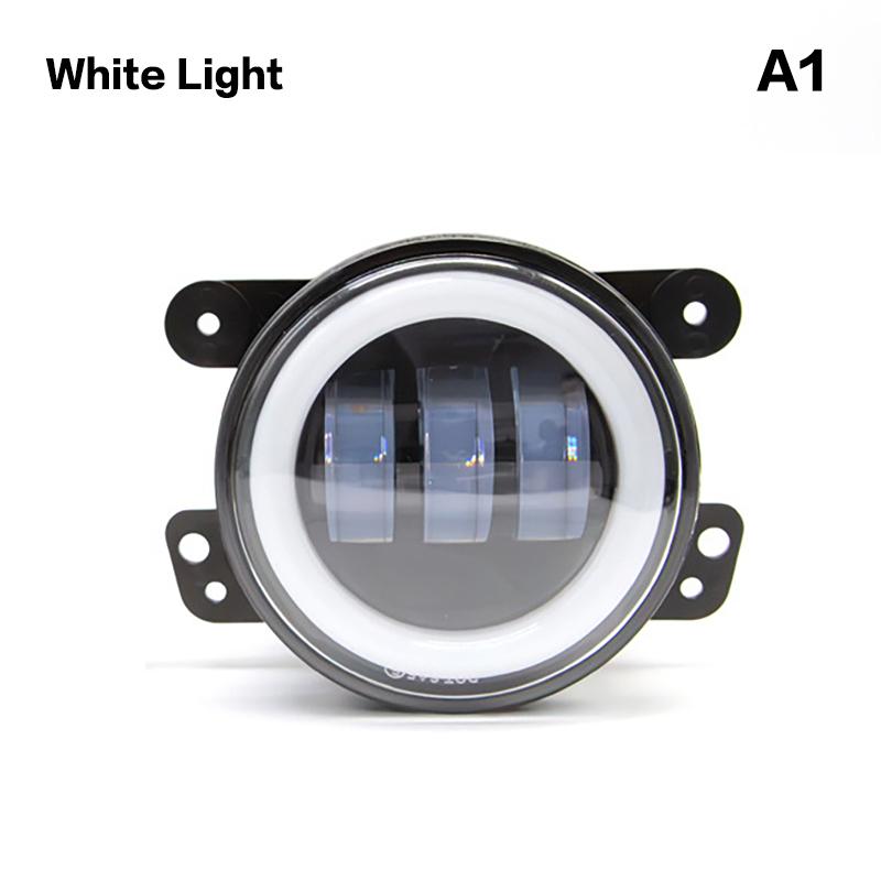 Car Led 4 Inch Front Bumper Fog Light For Off-Road With/Without White Yellow Halo Ring Drl Angel Eyes Lamp 30W Fog Lights