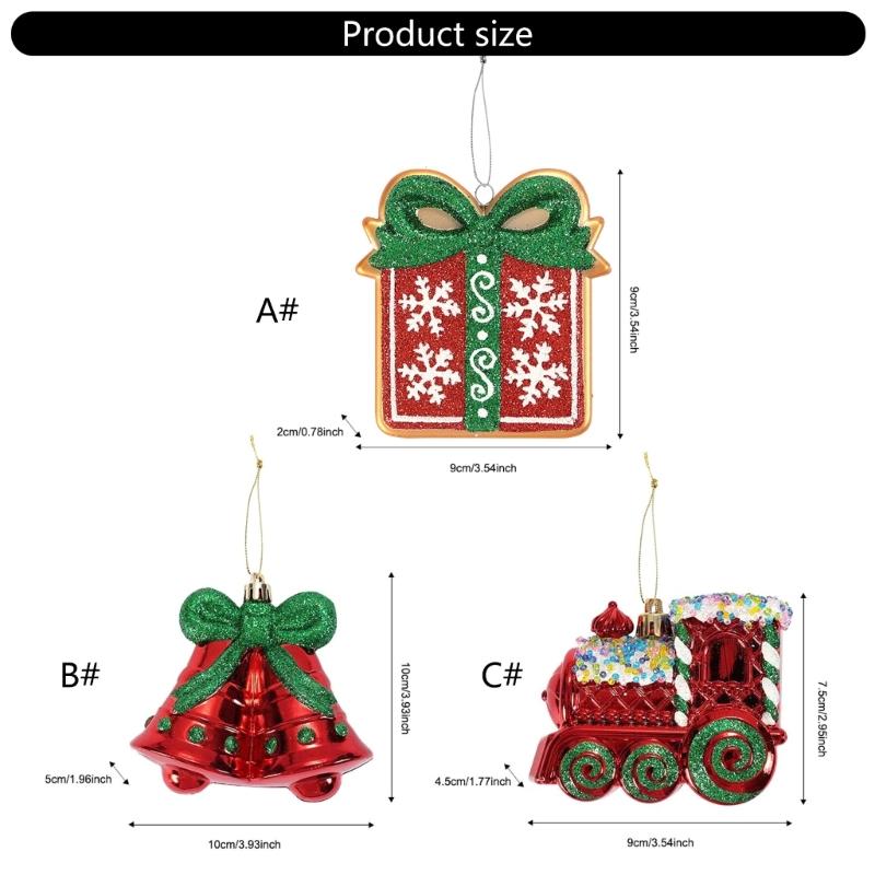 Retro Holiday Train With Metal Bell Durable PVC Hanging Decoration Safe For Kids Pet Indoor Outdoors Use