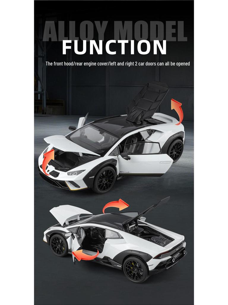 1:18 Alloy Series Lamborghini Bull Sound Light Model Car Toy
