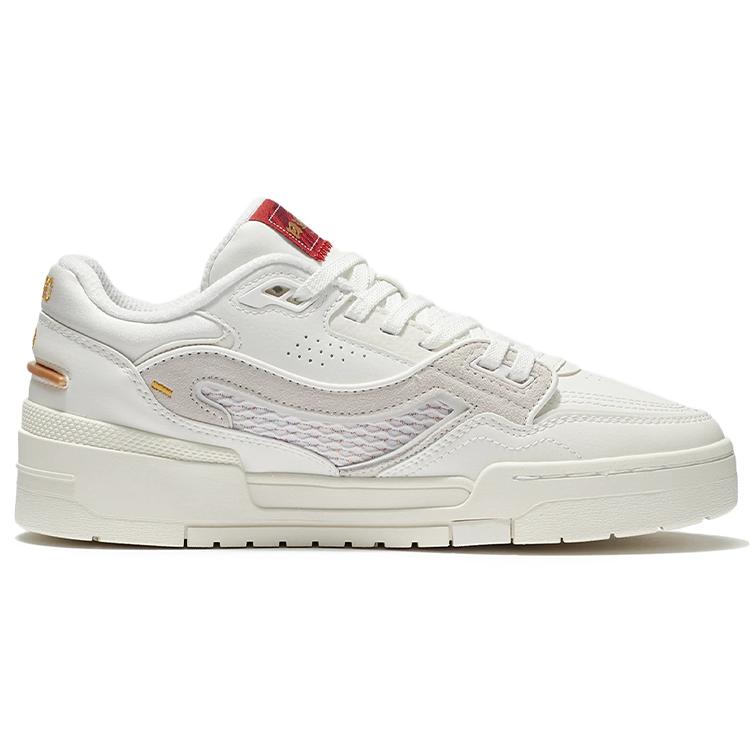 New LiNing 001 BTC BTC Slip Resistant Cushioning Wear Resistant Lightweight Low Top Skateboard Shoes Women's Mist White AGCS024-2