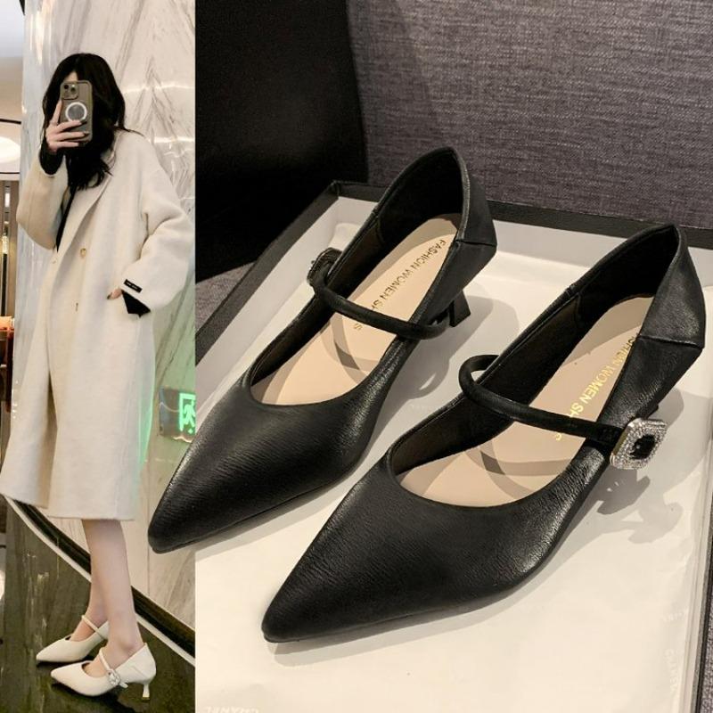 Fashion 2025 spring Women's Shoes European and American Designer Fashion Style High Heels Fashion Show Party Shoes PU Leather High Heels