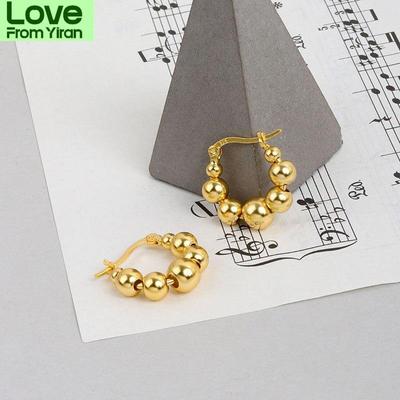 Pendientes de Aro con Cuentas de Plata de Ley 925 Para Mujeres Hombres Pendientes Geométricos Joyería Diaria Nuevo Al Por Mayor