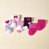 6 Pairs Pack 0-3 Months Baby Socks Girl Newborn Infant Cute Cotton Socks Set