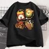 Cartoon Dog Food Printed Tshirt for Unisex Summer Short Sleeves Loose Casual Cute Pet Pattern Top Trendy Versatile Round Neck
