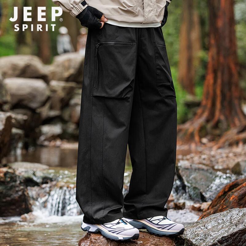 JEEP SPIRIT Men's Loose Straight-Leg Outdoor Cargo Pants
