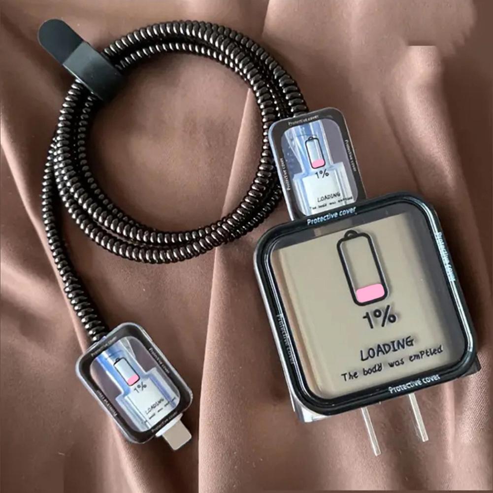 Creative Line Cute Case for iPhone 15 14 13 Pro Max 18/20W Charger Charging Protector Data Wire Winder Simple Line Art Cover