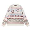 Unisex Autumn Jacquard Knit Sweater - Cozy Round Neck, Loose Fit