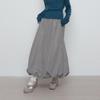 Women Casual Solid Color Long Lantern Skirt With Pocket Personality Elastic Waist Flower Bud A-line Skirt QT2307