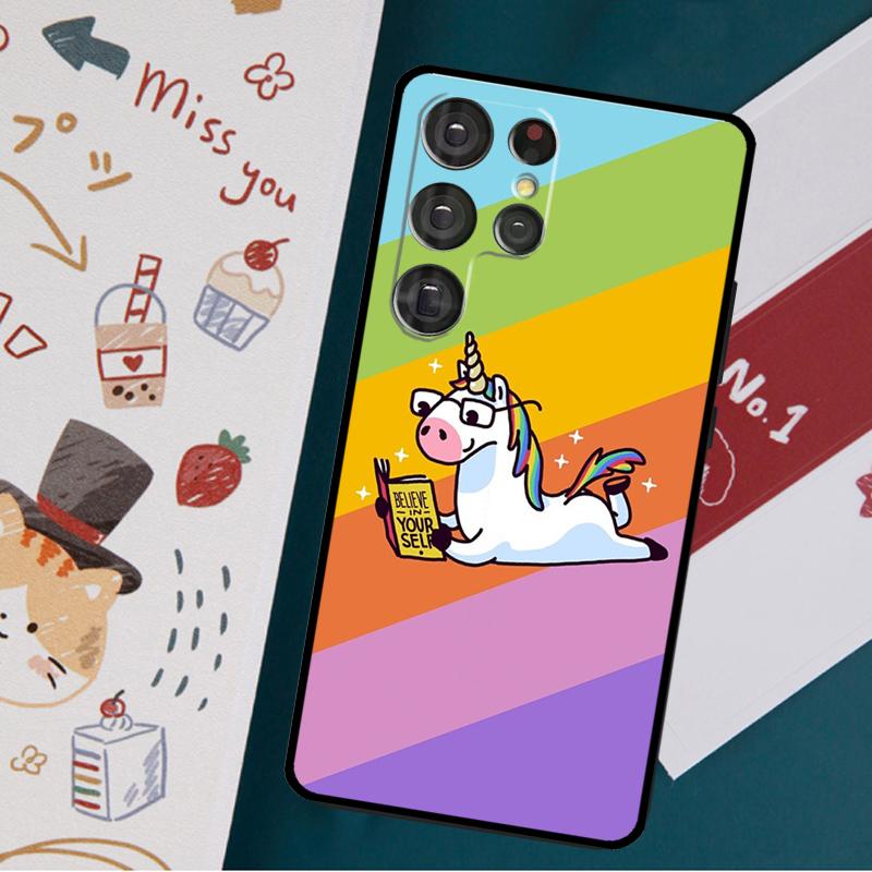 Husa cu unicorn curcubeu de desene animate pentru Samsung Galaxy S23 S21 S22 Ultra Plus S20 FE Note 20 Note 10 S8 S9 S10 Plus