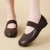 Women's Black Mary Janes Brown Leather Ballet Shoes Flats Casual Slip on Sandals Summer Maternity Shoes for Girls