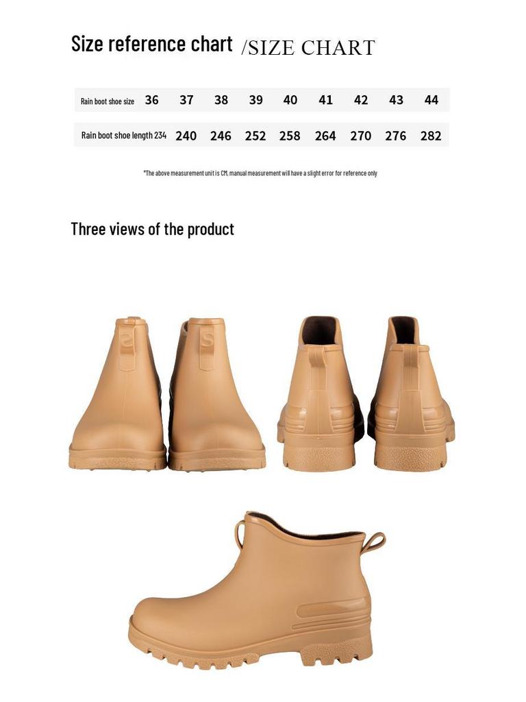 Modische Unisex Kurze Regenstiefel mit Samt, Rutschfestem, Wasserdichtem Design für Damen