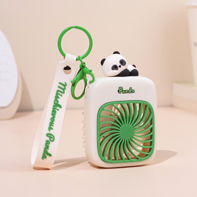 Panda Mini Keychain USB Rechargeable Fan - Portable & Handheld 64x43x104 mm