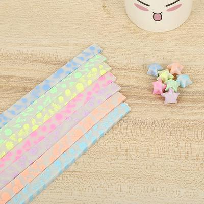 210 PCS Luminous Paper Strips Lucky Stars Origami Colorful DIY Handmade Origami Craft Paper Glow In Dark Scraping Decor