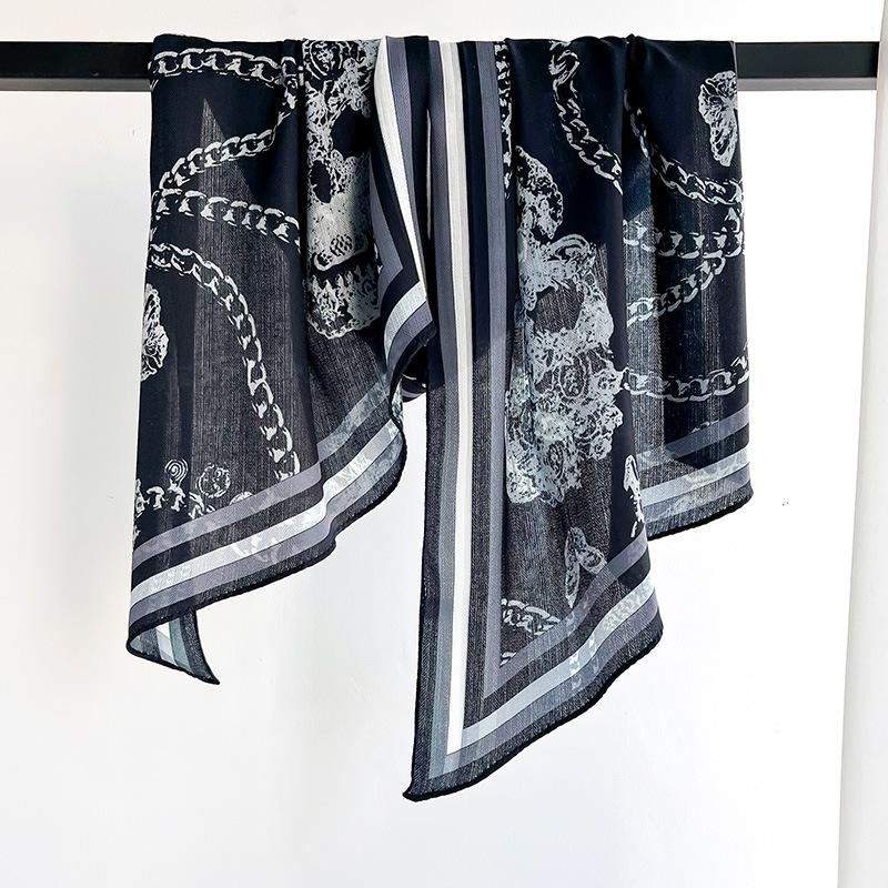 New Chain Korean Style Fashion Long Strip Scarf Thin Scarf Warm Spring Autumn Summer Fashionable Versatile Streamer for Women