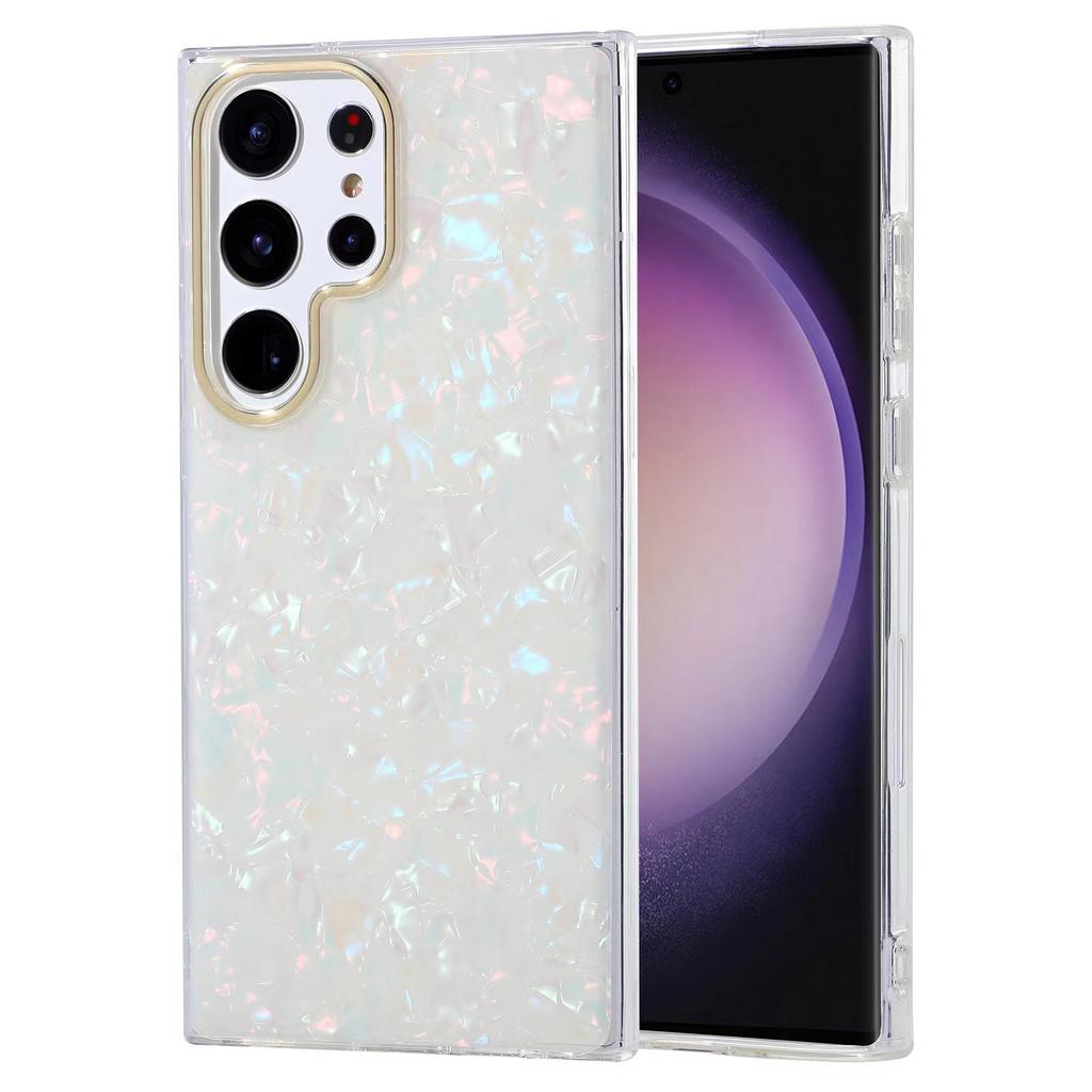 Applicable to Samsung S25ULTRA shell pattern electroplated lens ring mobile phone case S23IMD double layer coating A563