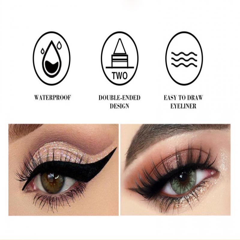 PAGE VINE Liquid Eyeliner Pen Quick Dry Waterproof Long Lasting Smudge Proof Brown Black Felt Tip Eyeliner Smooth Application