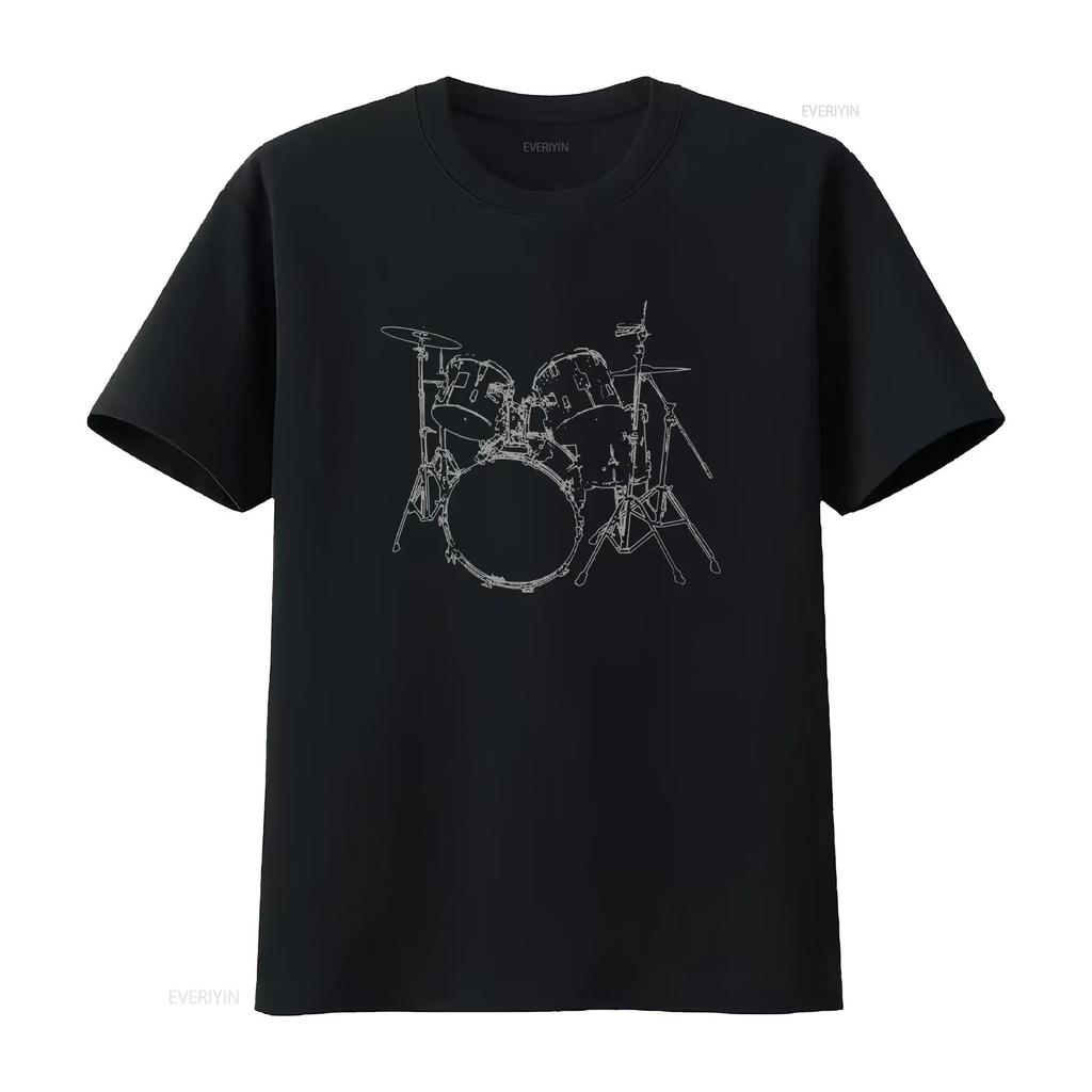 Drummer Drum Black Unisex T Shirt Women Kids Top Tank vintage Washed fashion Unisex Stretched Versatile Breathable homme Stylish