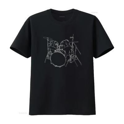 Drummer Drum Black Unisex T Shirt Women Kids Top Tank Vintage Washed Fashion Unisex Stretched Versatile Breathable Homme Stylish