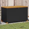 Garden Box, Black, 110X55X63 Cm, Poly Rattan And Acacia