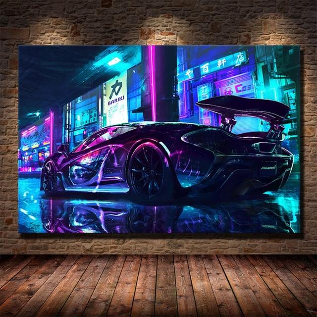 Cyberpunks Future Steam City Wandkunst Poster und Drucke Moderne Leinwandgemälde für Wohnzimmer Dekor Rahmen 21*30cm
