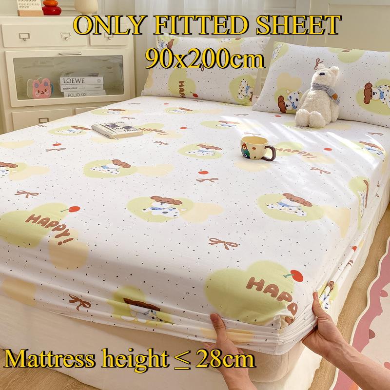 Fitted Sheet Pure Cotton Non-fading Non-balling Single-piece Bed Sheet Non-slip Multi-specification Bedding Bedspread Protector