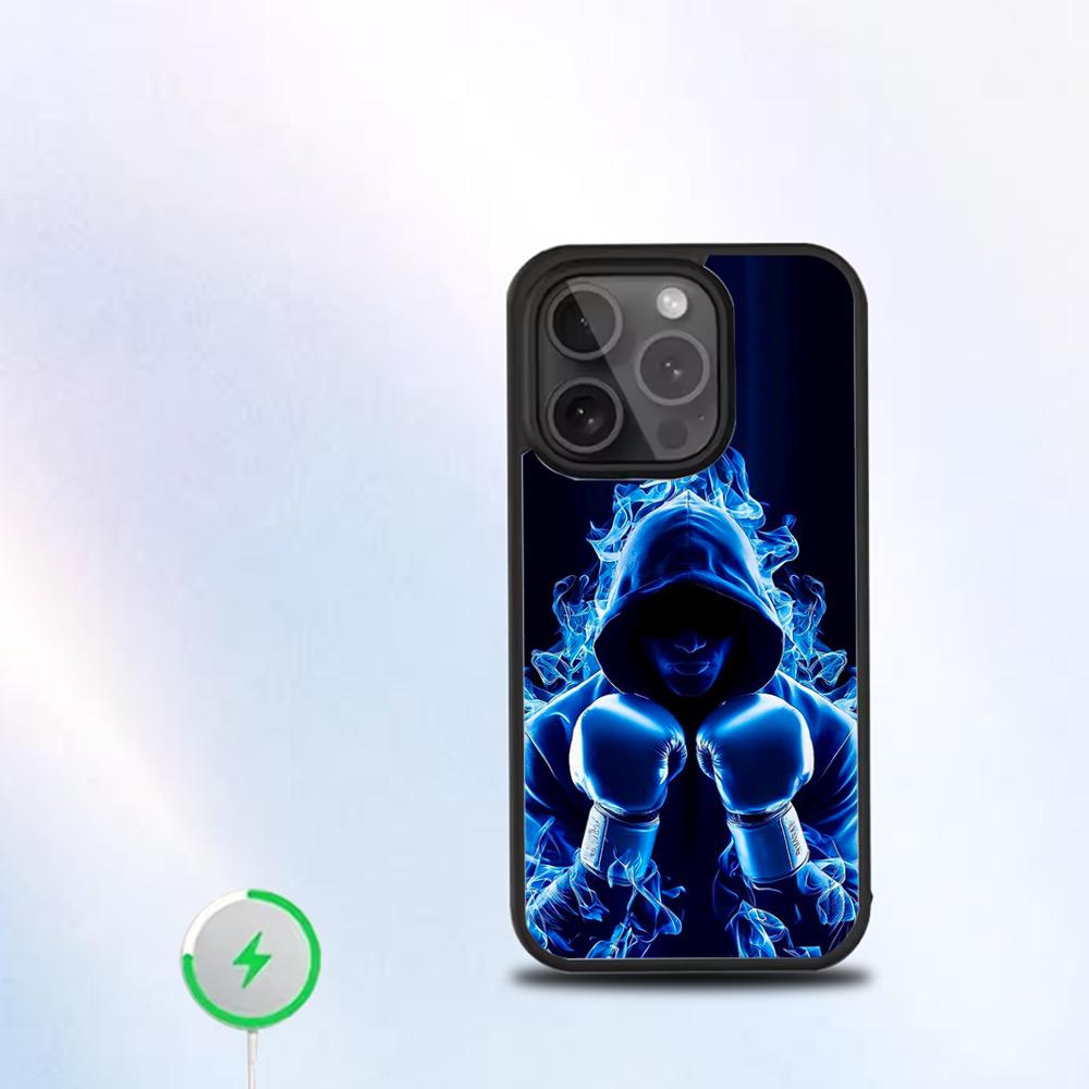 Strong Boxing Gloves Sport Phone Case For IPhone 16 15 14 13 12 11 Pro Mini Max Soft Magnetic Cover