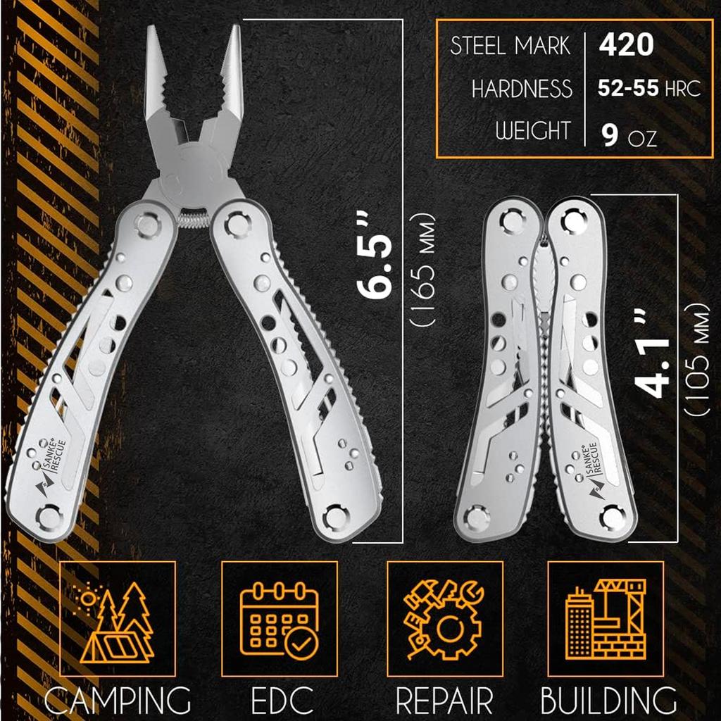 Multitool 24 in 1 Multi Tool Plier Wire Stripper Folding Pliers Outdoor Camping Portable Folding Pocket Pliers Knife Hiking