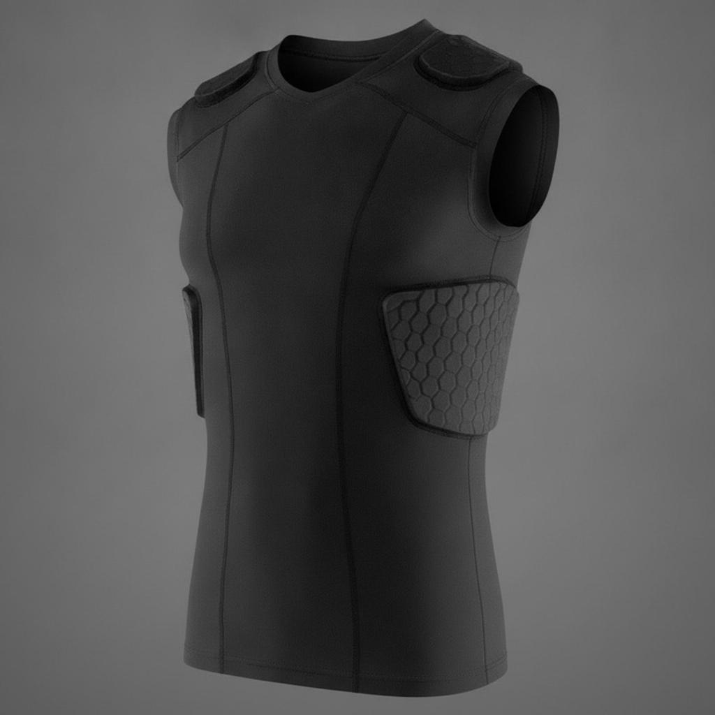 Sleeveless Padded Compression Vest Form-Fitting Safety Snug Shirt