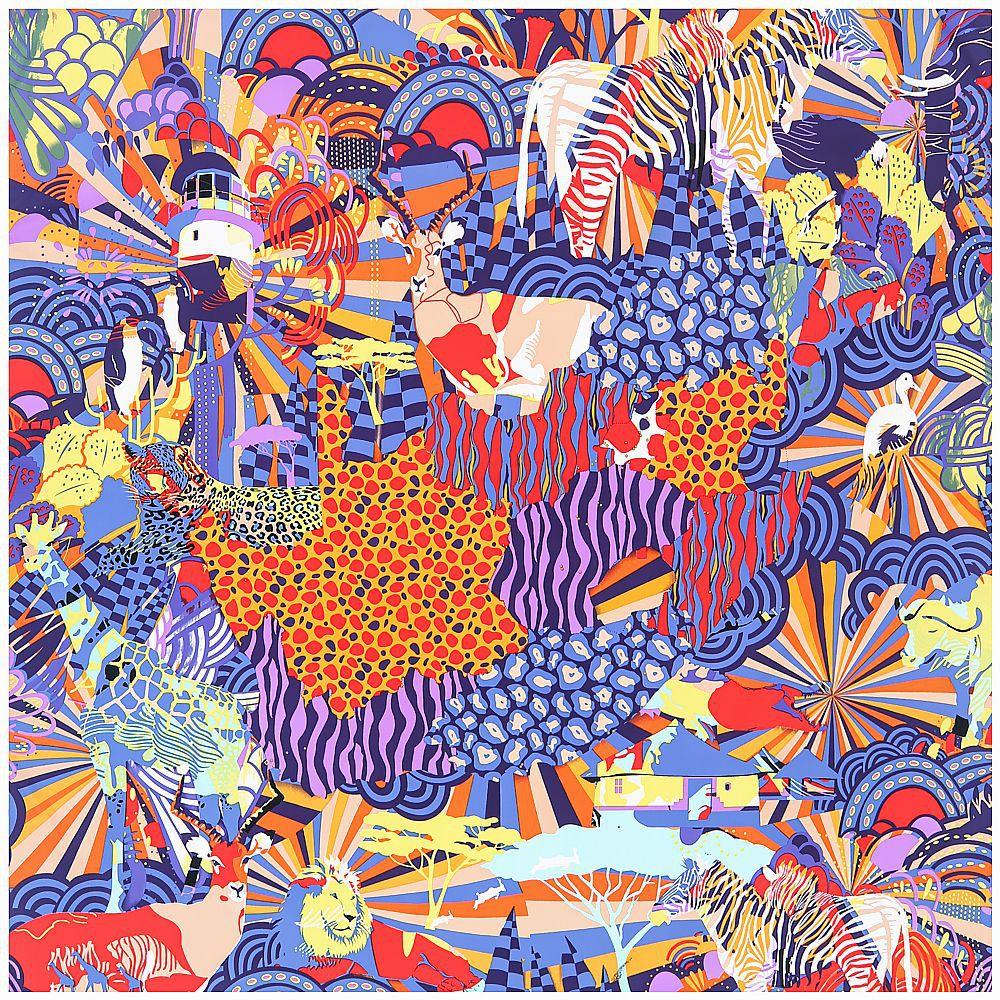 130cm Silk Scarf Animal Print Flowers Square Scarf Fashion Design Women Shawl Bandana Kerchief Scarves Hijab