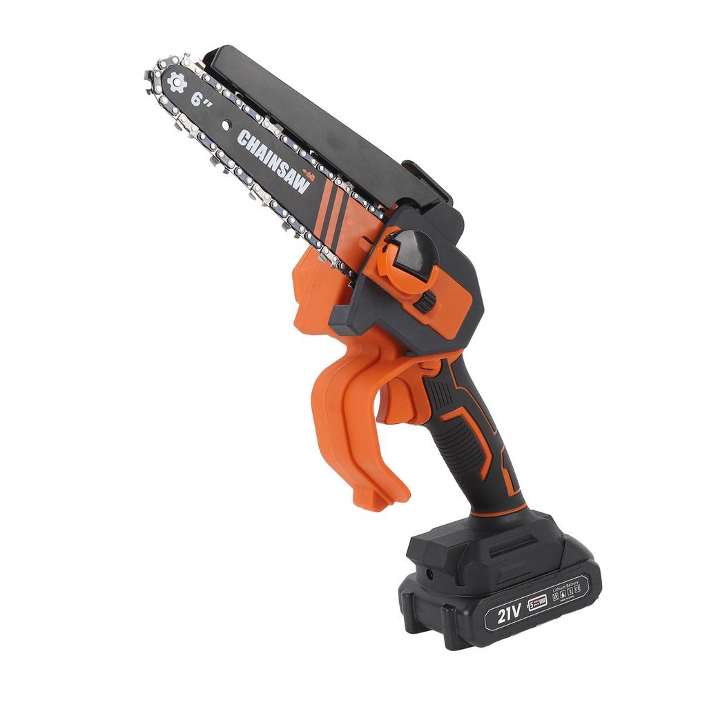 550W Mini Chainsaw with 6in 8in Saw Blade Handheld Powerful Chain Saw Dual Battery for Wood Cutting