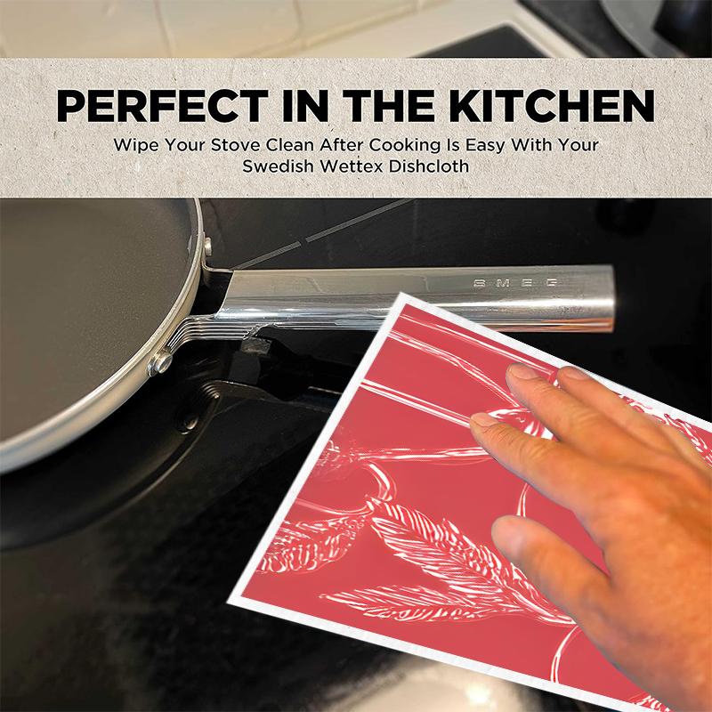 Cleaning Cloth Reusable Kitchen Dish Towels Eco-friendly Microfiber Red Strawberry Print Dishcloths Lint Free Washable Duster Rags Tea Towels 9*7inch