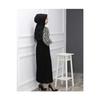 Zebra Patterned Long Length Hijab Dress Ayrobin Fabric Black Size 38-56