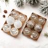 8cm Boutique Transparent Hand-Painted Christmas Ball Set - 6pcs Holiday Tree Ornaments