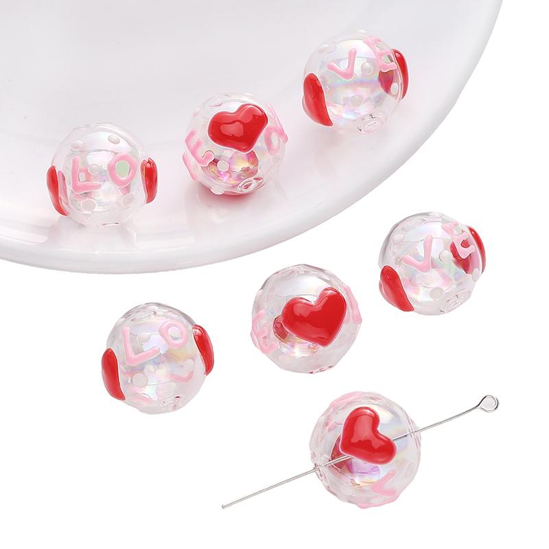 1pc/bag Christmas Series Glazed Colored Hand-Painted Beads DIY Bracelet Necklace Earrings Jewelry Accessories