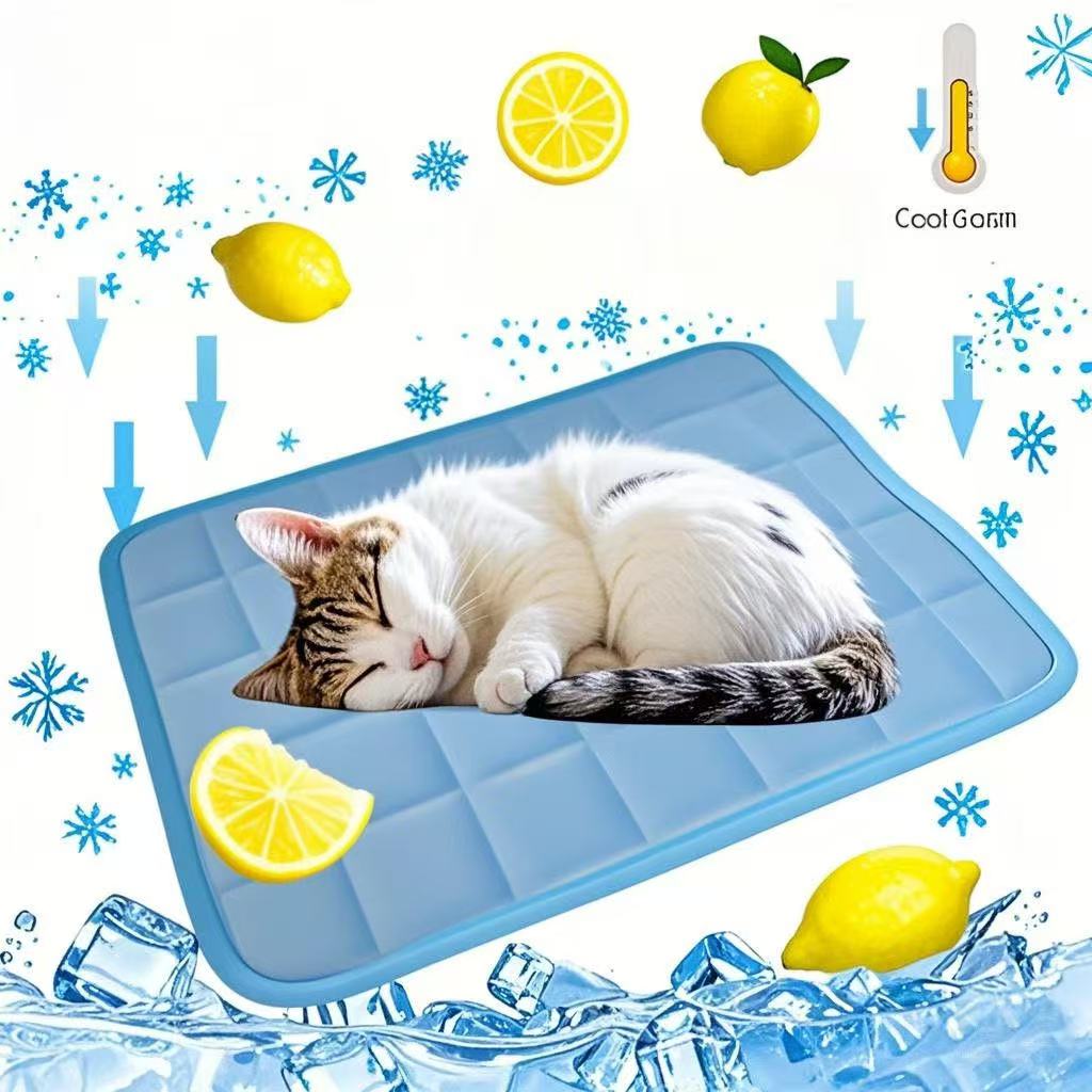 

Breathable Mesh Cooling Pad for Cats and Dogs - Summer Ice Slippery Fabric, Rectangular Pet Bed To Keep Pets Cool and Comfortable, Dog Cooling Pad 40*30 сірий
