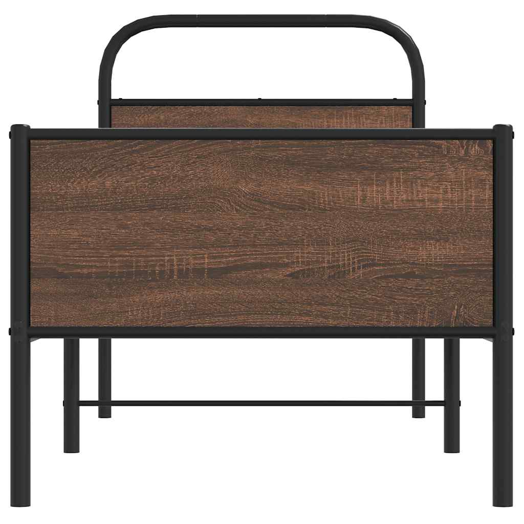 Vidaxl Łóżko Bez Materaca, 80X200 Cm, Brązowy Dąb