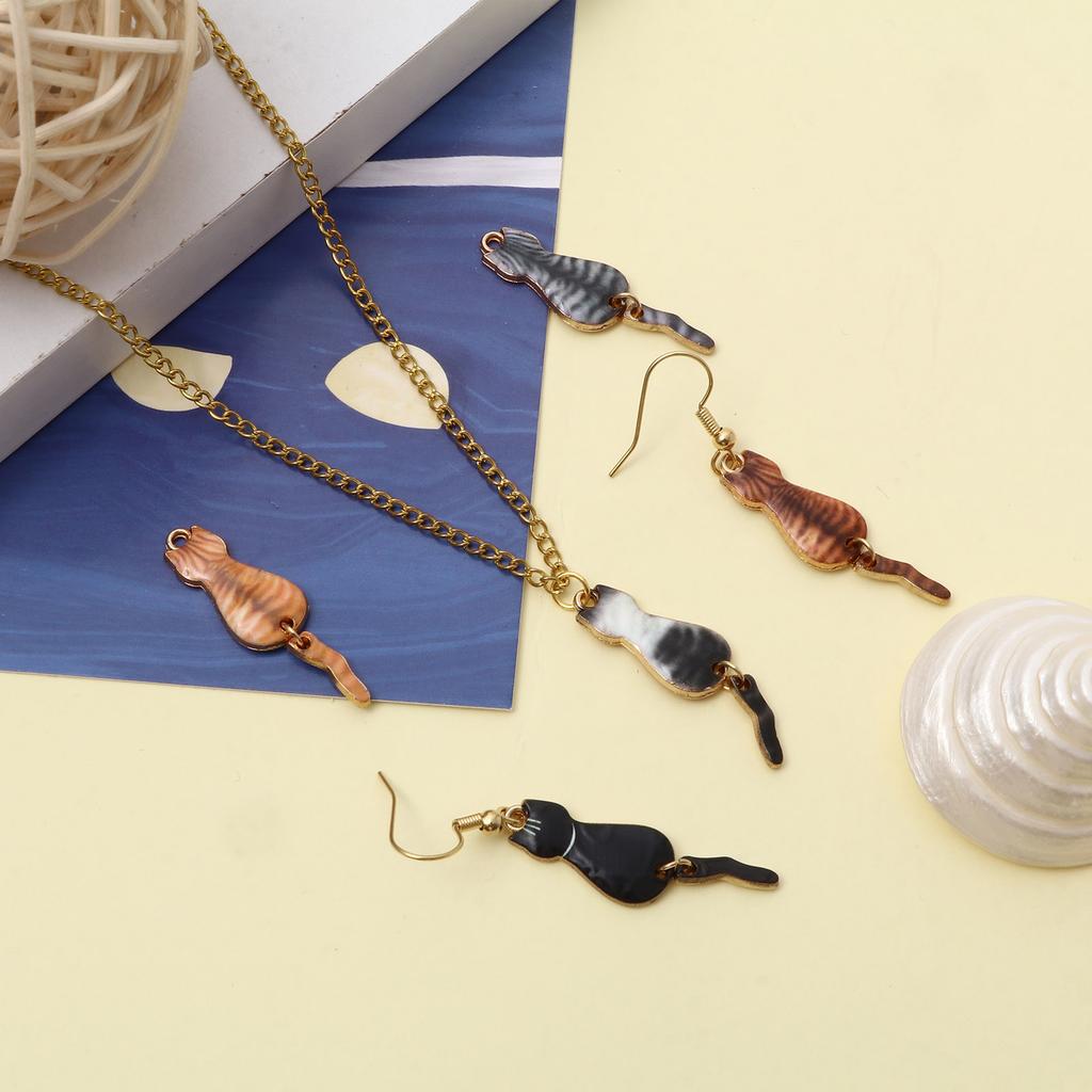 10PCs Cat Enamel Gold Color Metal Charms Animal Pendants Multicolor DIY Making Necklace Earrings Women Fashion Jewelry 3.5cmx1cm