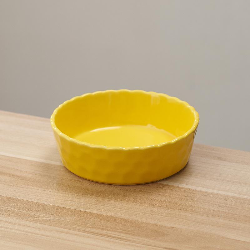 New Hammered Underglaze Ceramic Bowl - Solid Color for Salads & Fruits