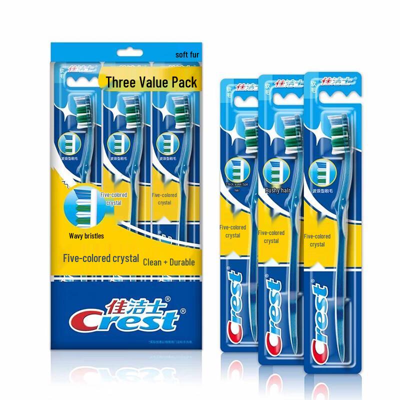 

Crest Colorful Crystal Soft Bristle Toothbrushes 3-Pack