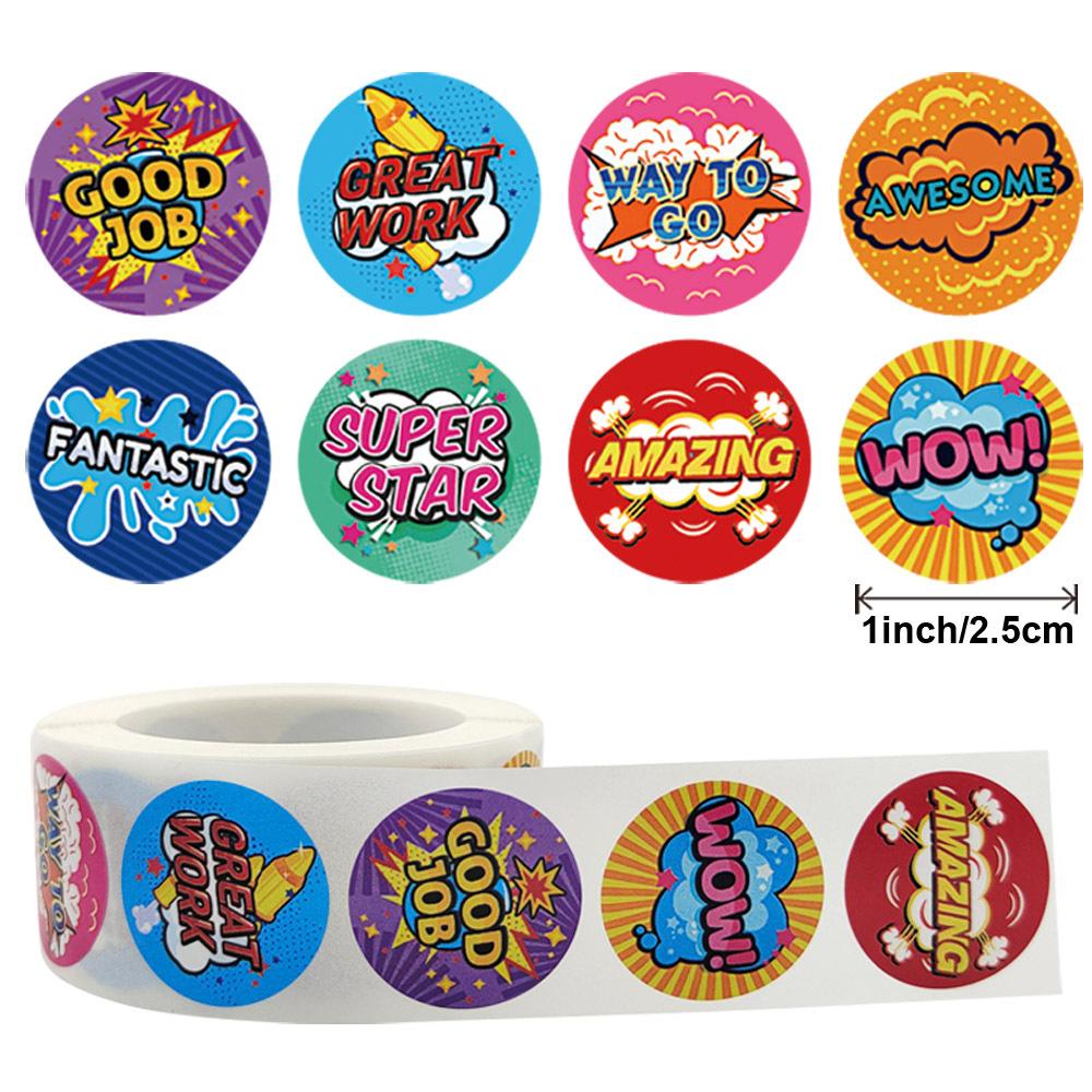 500 Pcs/roll Teacher Reward Sticker Fun Motivation Animal Sticker For School Teacher Student Stationery Stickers