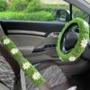 Car Steering Wheel Cover Warm  Anti Slip Grip Seat Belt Safe Hand Crocheted Flower Design for Stylish Car Decor Winter Simple