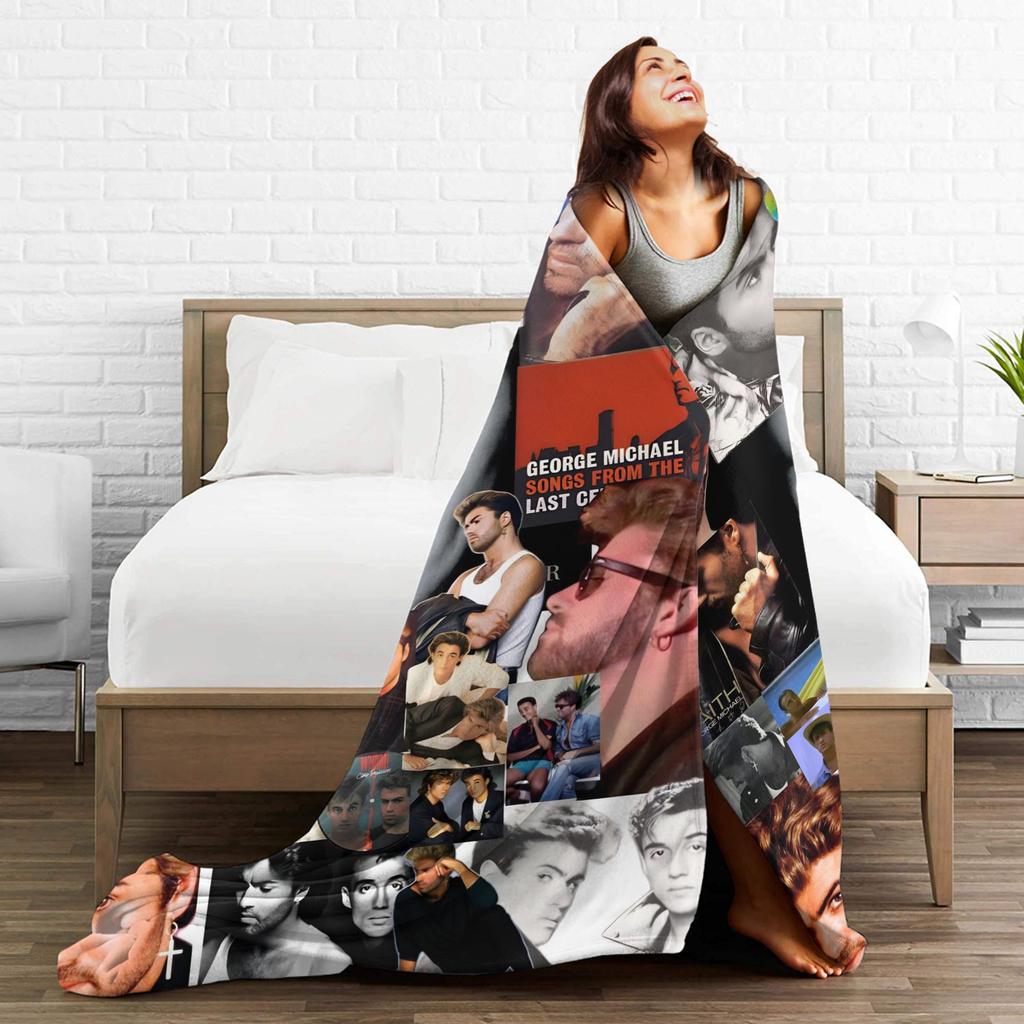 George Michaels Blanket English Singer Super Warm Print Plush Throw Blanket For Outdoor Decorative Flannel Bedspread Bed Cover