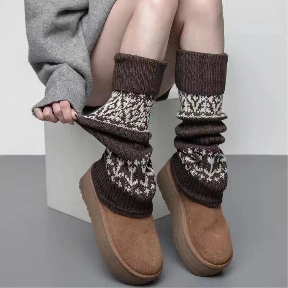Soft Matching Shoes Knitted Mid-Calf Socks Long Tube Keep Warm Long Tube Socks Thick Warm Leggings Winter