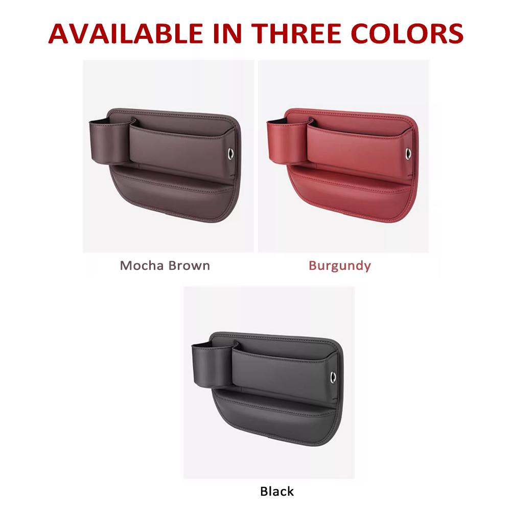 Car Seat Gap Filler Organizer, Auto Front Seat PU Leather Car Storage Box with Cup Holder, Car Organizer for Holding