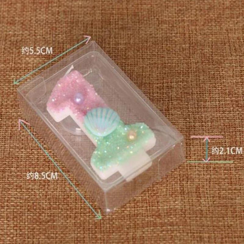 Ocean Mermaid Cake Candles Number 0-9 Number Candle Pink Green Cake Topper Candles Girls Birthday Party Cake Decoration Supplies