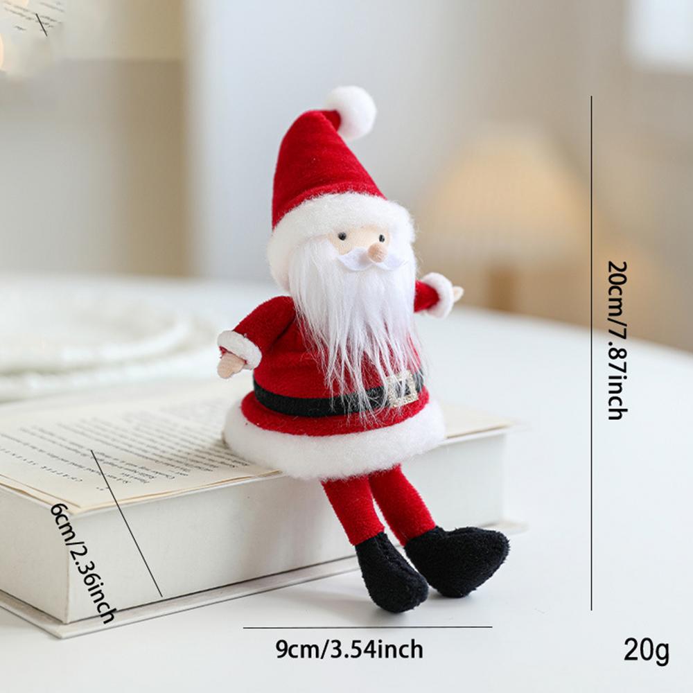 

Santa Claus Plush Doll 12 Inch Soft Sitting Santa Figure Christmas Ornament for Car Dashboard Shelf Home Office Decor Xmas Gift